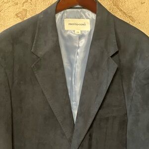 PRONTO•UOMO XXL Navy Suede Sport Coat / Suit Jacket